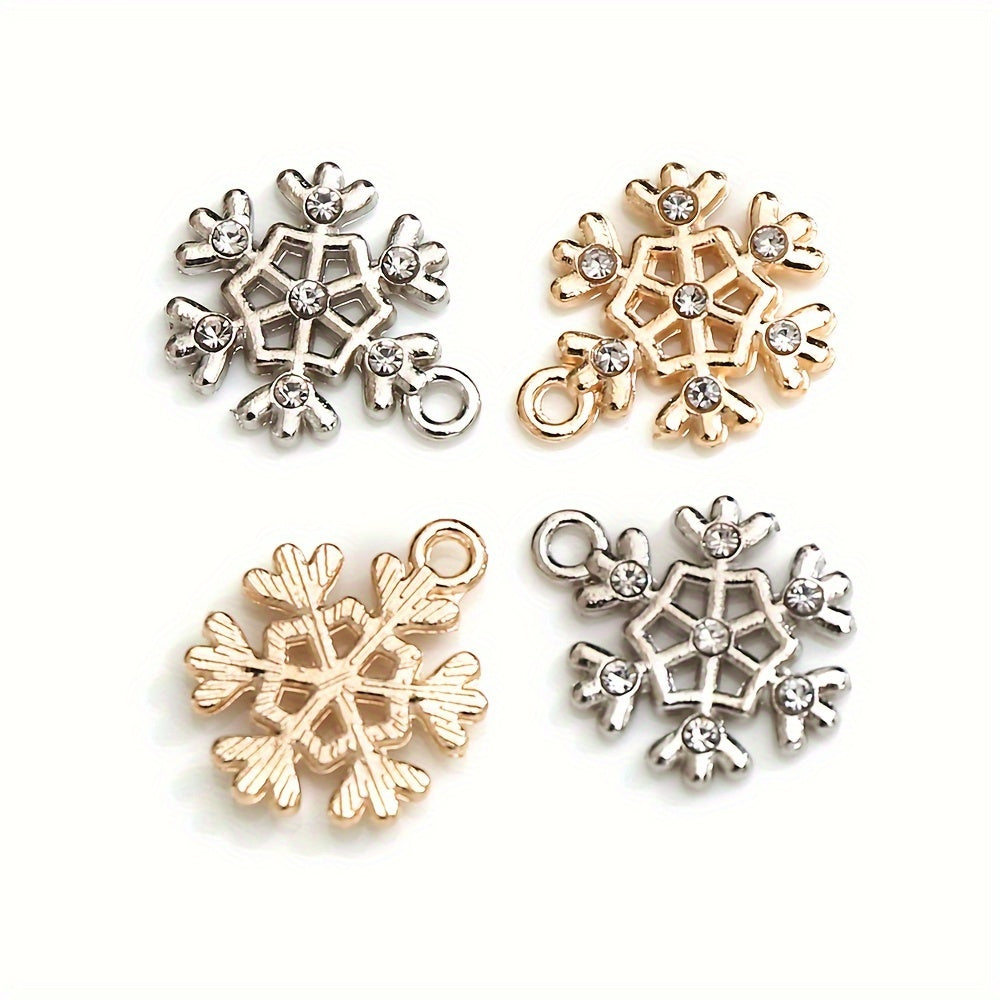 Christmas Rhinestone Snowflake Pendant Charms