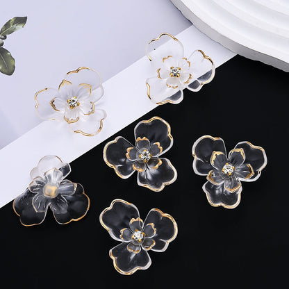 Transparent Flower Acrylic Beads