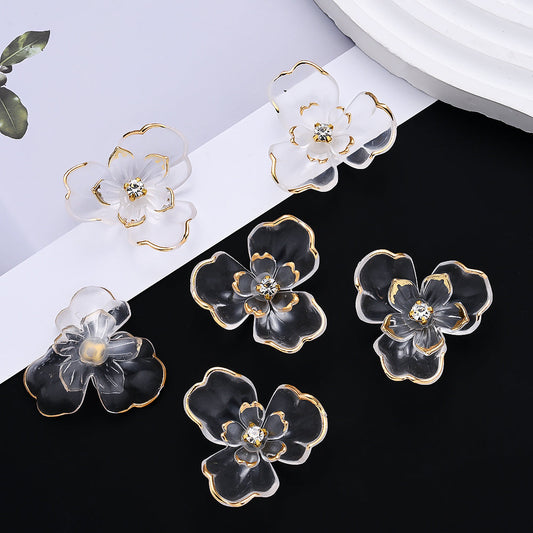 Transparent Flower Acrylic Beads