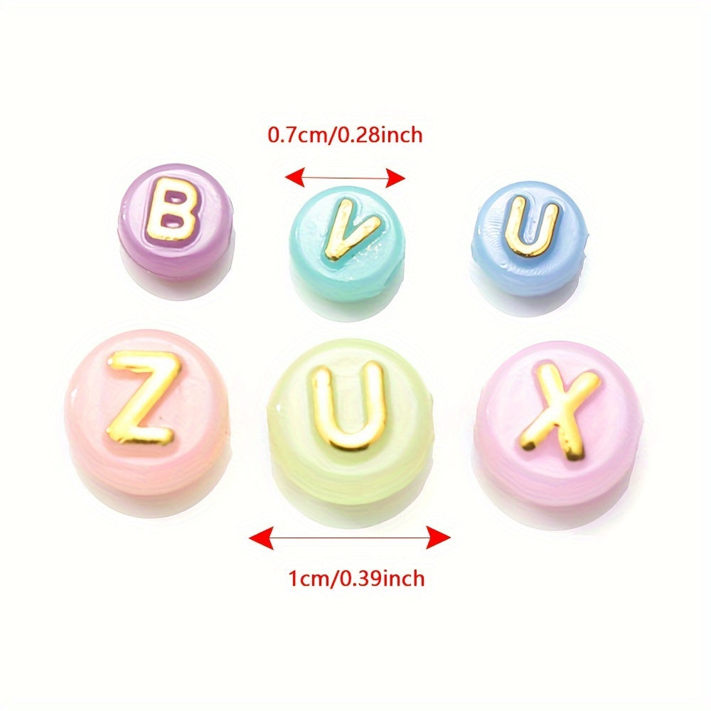 Gold Silver Letter Acrylic Beads