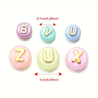Gold Silver Letter Acrylic Beads
