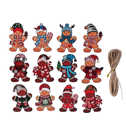 Wooden Gingerbread Man Christmas Ornaments