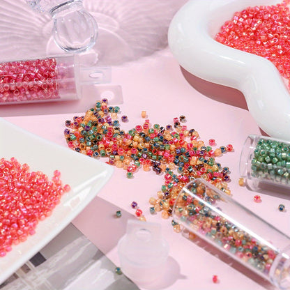 10g/bag 2.5mm Fantasy Dyed Core Triangle Glass Seed Beads