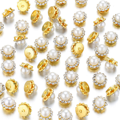 Flower Rhinestone Pearl Cabochons