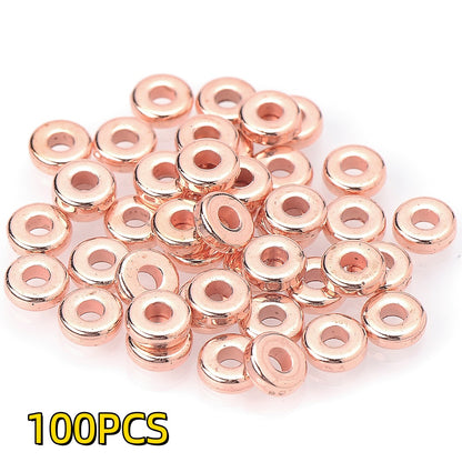 100pcs 6mm Golden & Silvery CCB Large Hole Beads