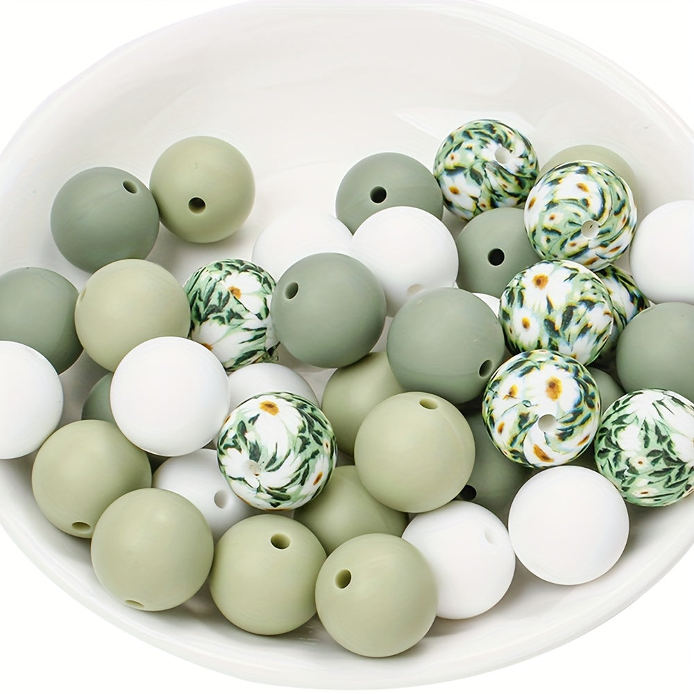 Mixed Flower Silicone Spacer Beads