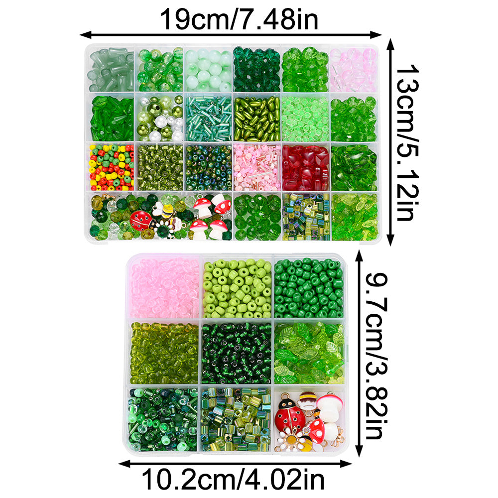 Green Glass Bead Set
