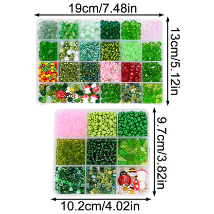 Green Glass Bead Set