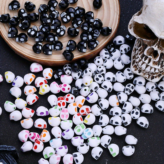 30pcs/set Colorful Skull Shape Acrylic Beads