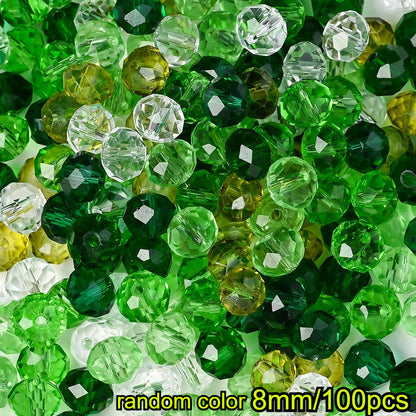 Faceted Green Glass Beads