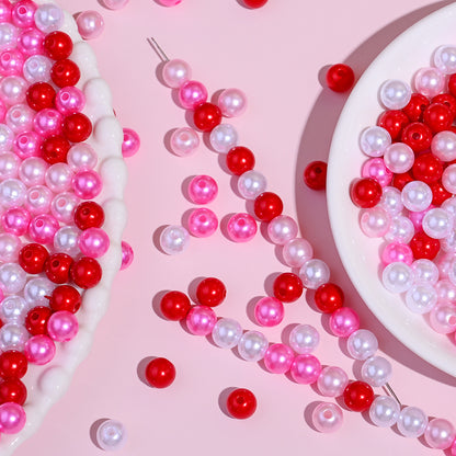 Shiny Pink Love Acrylic Beads