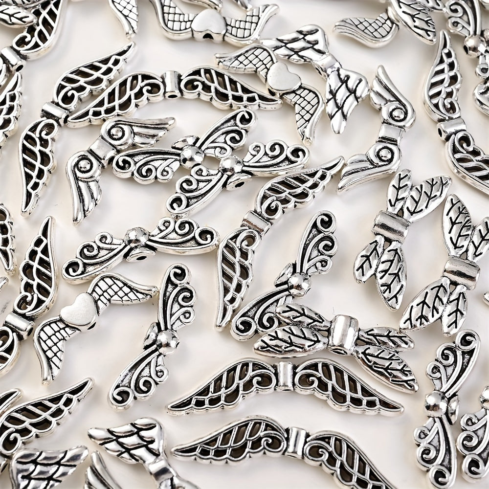 20pcs/set 22x81mm Ancient Silver Wing Alloy Charms
