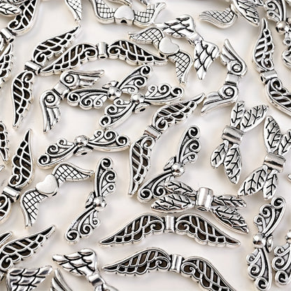 20pcs/set 22x81mm Ancient Silver Wing Alloy Charms