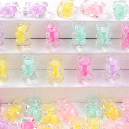 12x18 mm Mixed Color Acrylic Bear Beads
