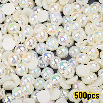 AB Rhinestone Flat Back Pearl Beads