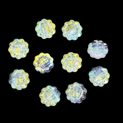 20PCS 15mm Transparent AB Sunflower Glass Jelly Spacer Beads