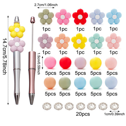 Mix Style Silicone Beads Set with Beading Pens