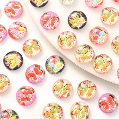 Butterfly Pattern Acrylic Beads