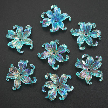 Acrylic AB Iridescent Petal Beads