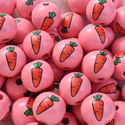10PCS 16mm Easter-Themed Wooden Bead Set