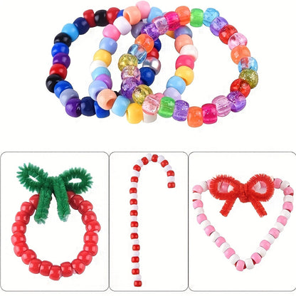 100pcs Colorful Acrylic Big Hole Pony Beads- 6x9mmLarge Hole Beads