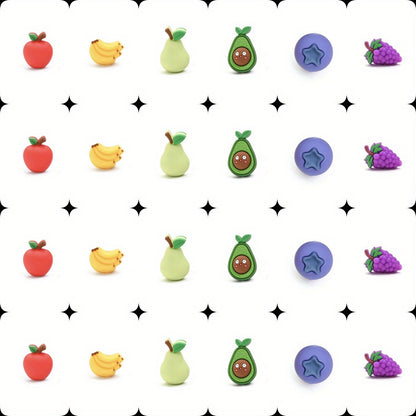 6pcs/set Fruit Theme Silicone Bead Set