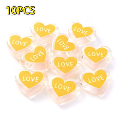 Clear Double Heart Acrylic Beads