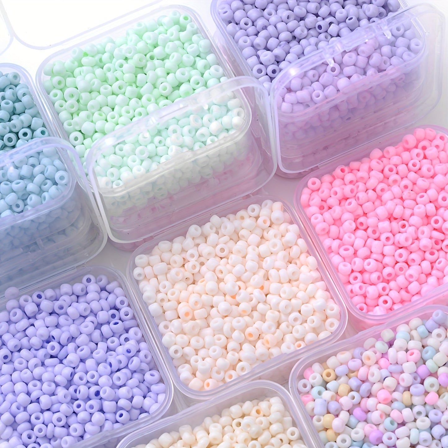 1000PCS 3mm Macaron Multicolor Glass Seed Bead Set