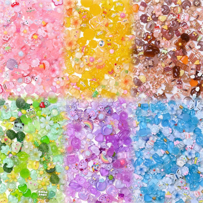 96pcs Rainbow Theme Acrylic Flatback Beads
