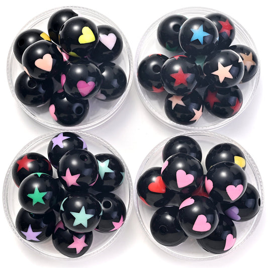 Valentine's Day Star Heart Acrylic Spacer Beads