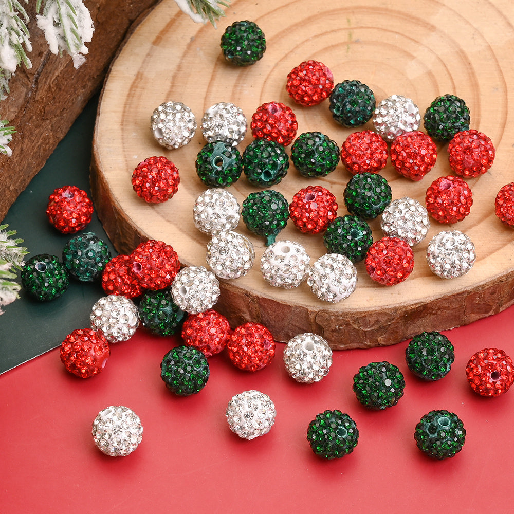 20pcs 10mm Christmas Halloween Resin Rhinestone Beads