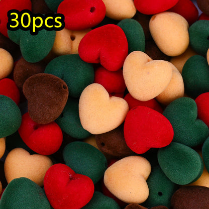 30/50pcs 16-22mm Flocked Acrylic Beads