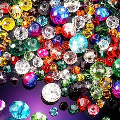 800-Piece Mixed Geometric Gradient Glass Spacer Beads
