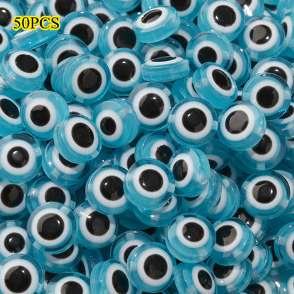 20/50pcs 6-14mm Colorful Flat Round Eye Resin Beads