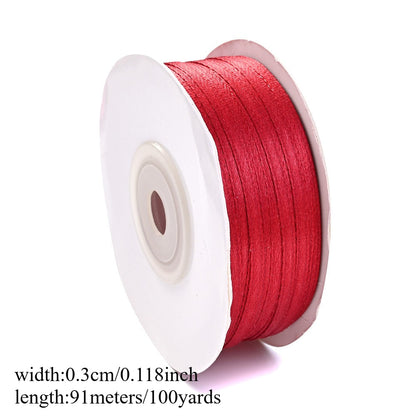 1 Roll 100 Yards 3mm Soft Ribbon for DIY Crafts
