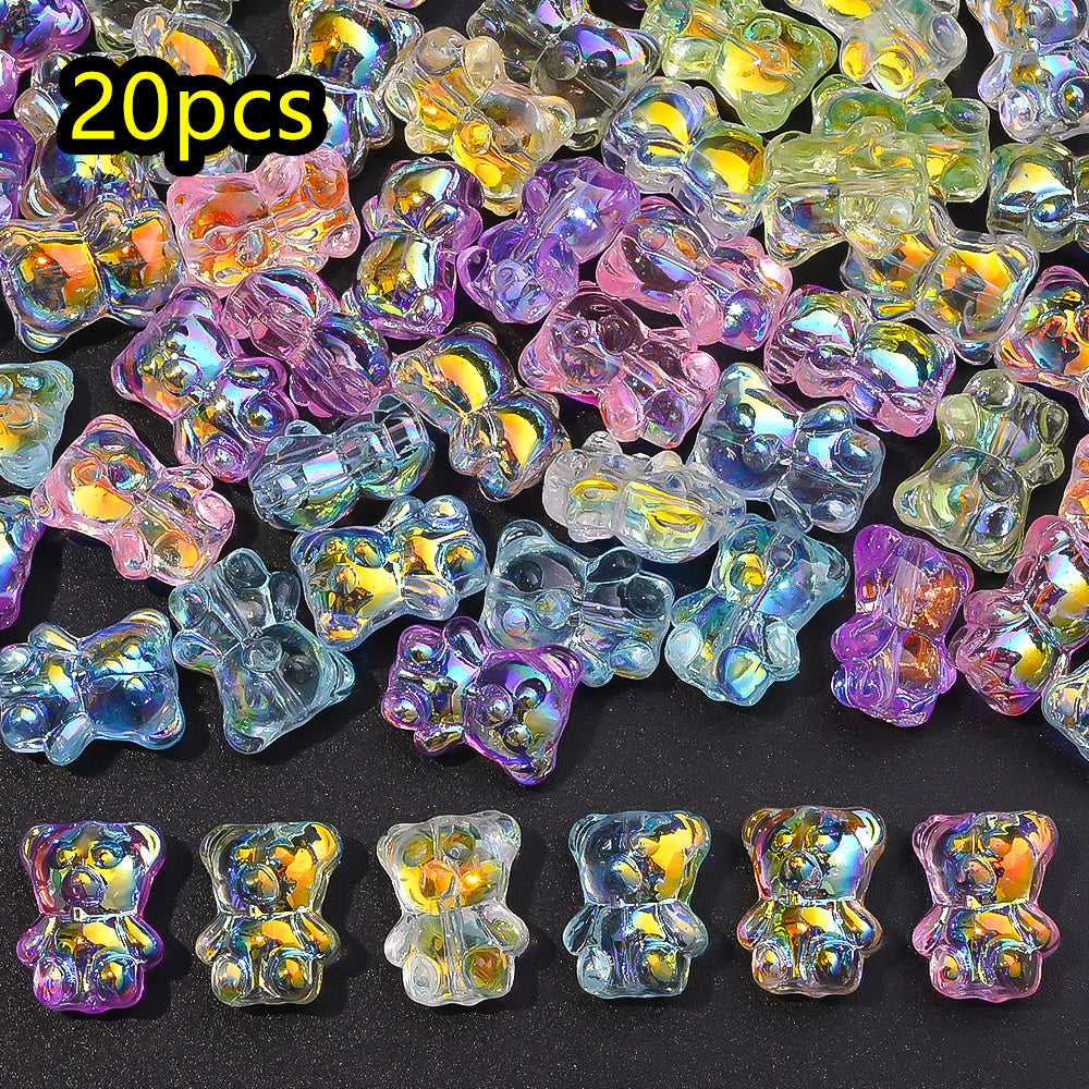 Transparent AB Bear Glass Beads