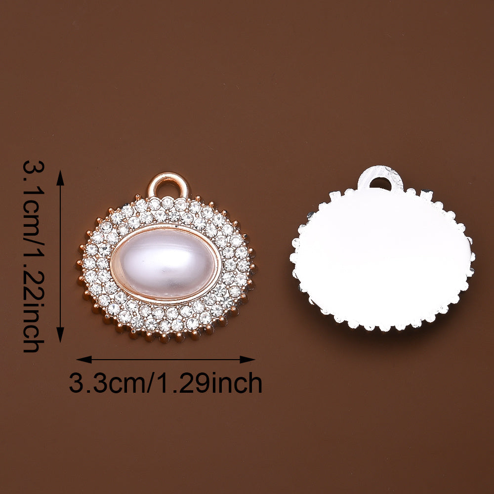 Rose Golden Pearl Rhinestone Pendants