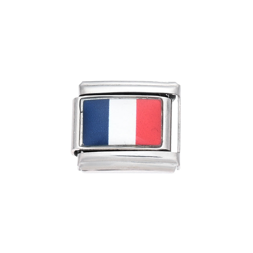 World Flag Alloy Bracelet Module