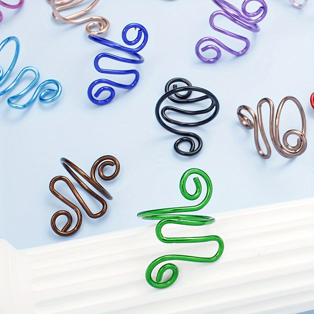 10PCS 22×31mm Multicolor Twist Ring Knitting Tool Set