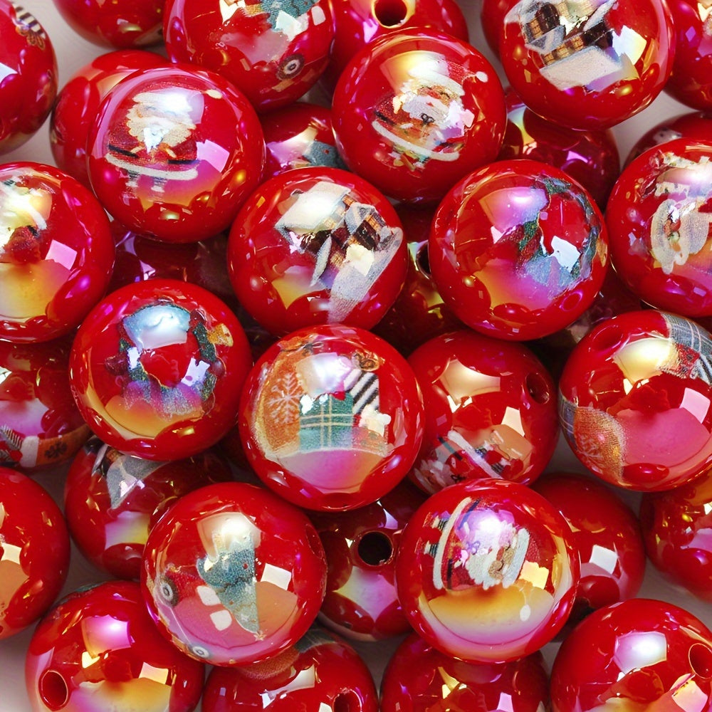 Christmas Printed Acrylic Beads