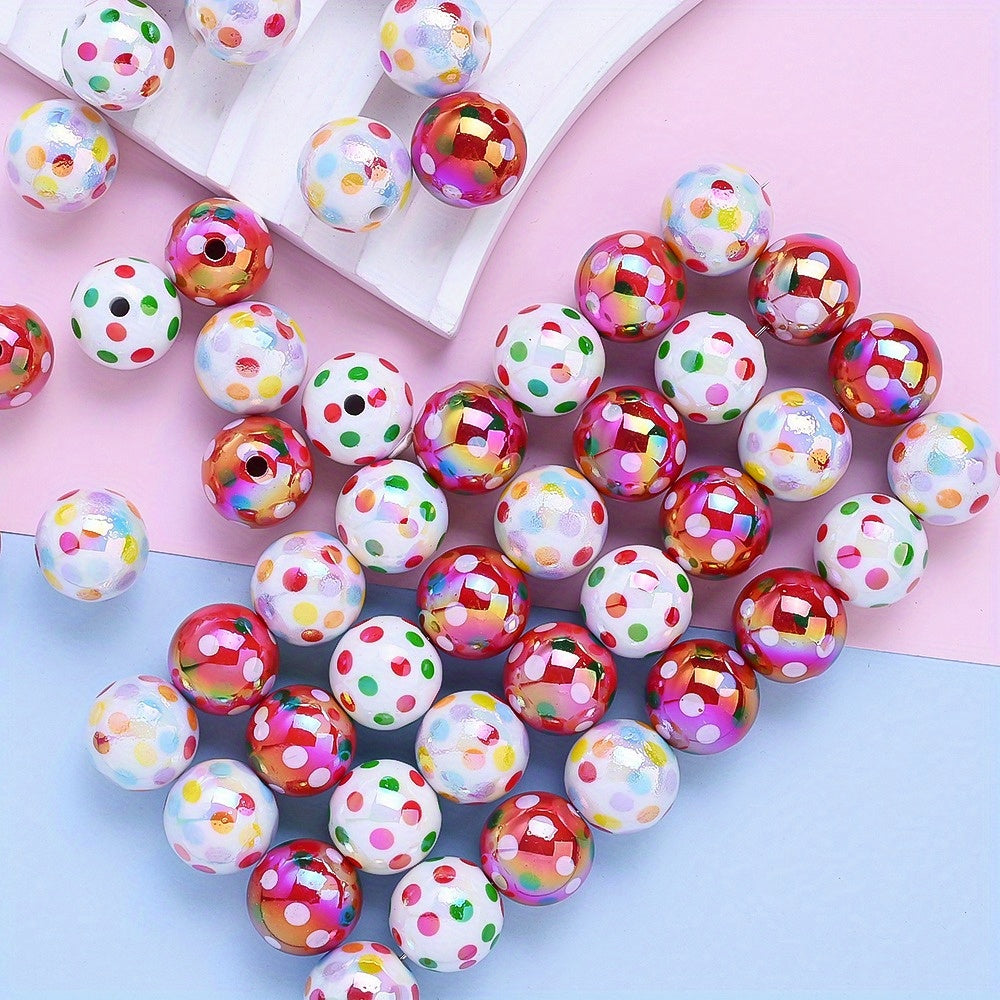 Spotted Round Acrylic Beads