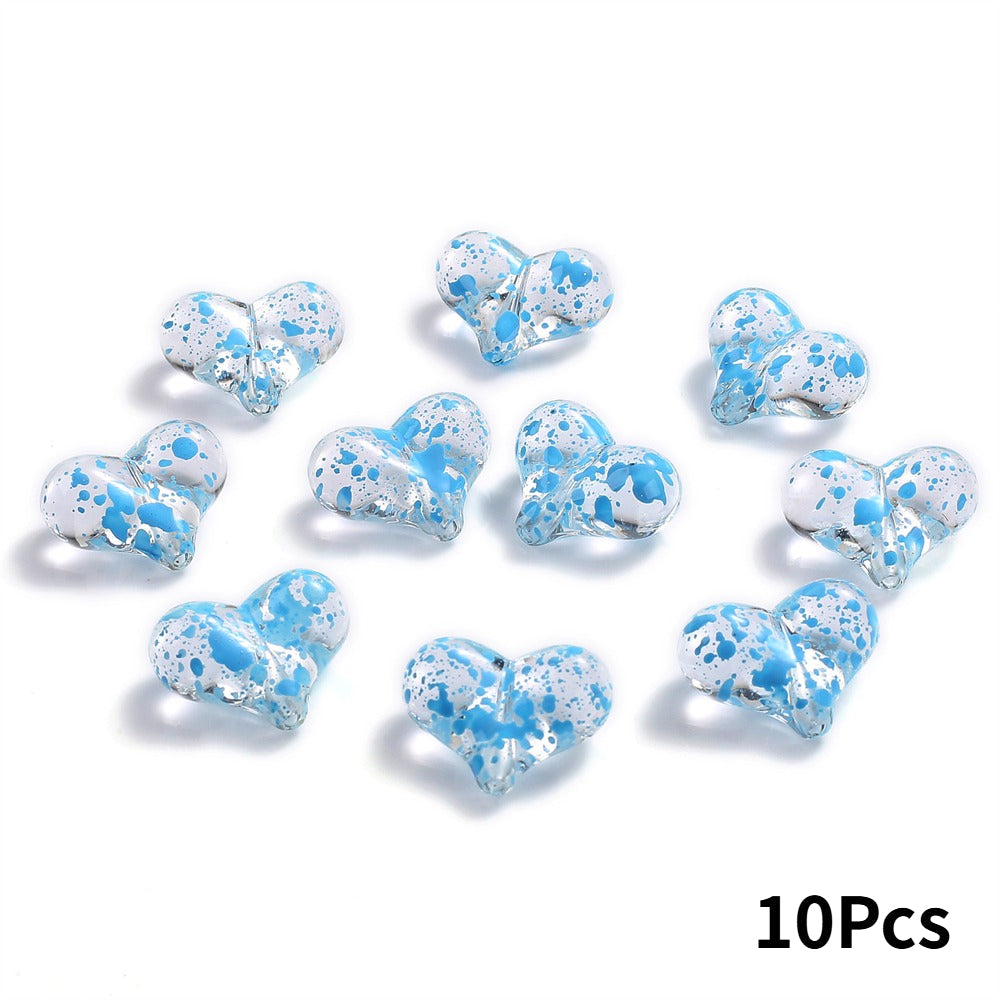 Starry Sky Heart Acrylic Beads