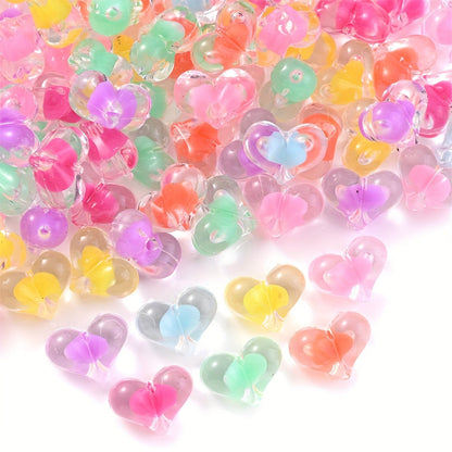 Peach Heart Acrylic Beads
