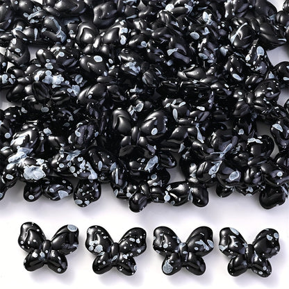 Black and White Butterfly Acrylic Beads