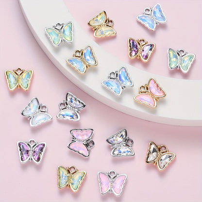 Colorful Alloy Butterfly Pendants