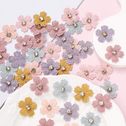 2.1x2.1 cm Rhinestone Flower Sewing Patches