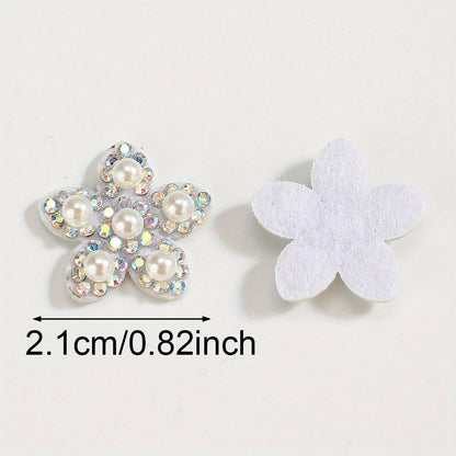 Pearl Rhinestone Flower Patches