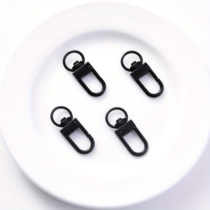 50-Piece Black Metal Swivel Lobster Clasp Set