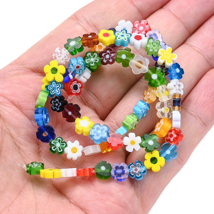 Daisy Lampwork Flower Beads