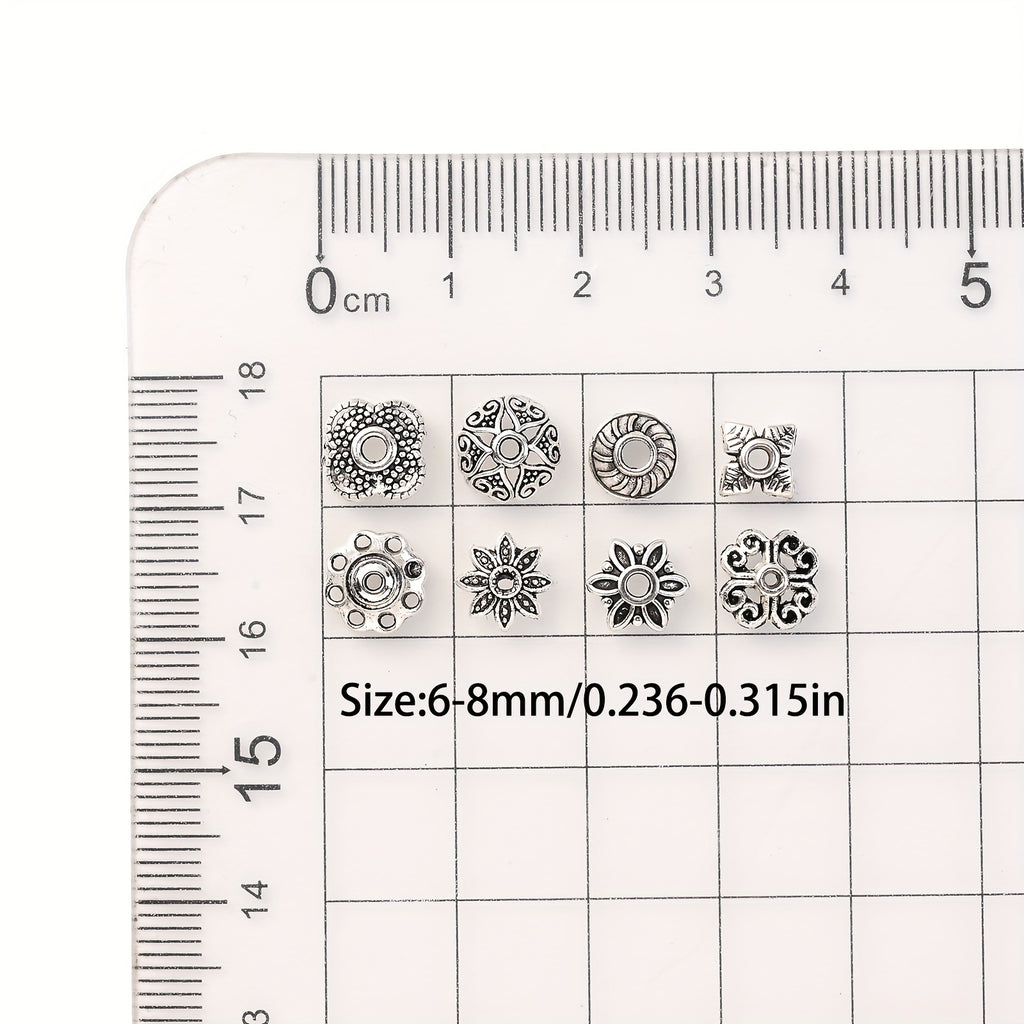 50/100pcs Mix Torus Flower End Caps Beads for Jewelry Making DIY Handmade Crafts Bracelet Necklace Accessories